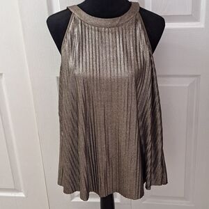 Torrid High Neck Goddess Gold Metallic Top/Blouse Size 0